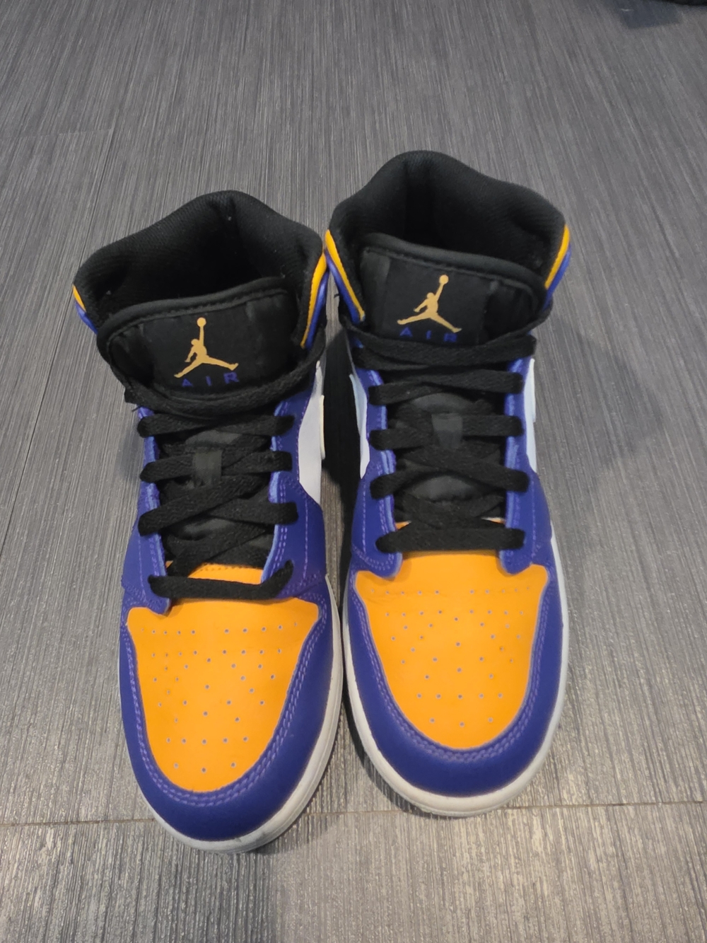 Jordan Kids High-Top Sneakers in Orange, Purple & Black